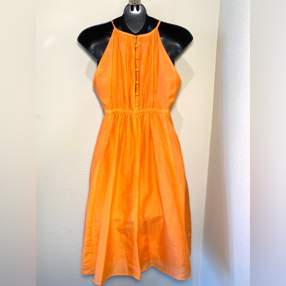 Silk Orange Dress Esley - Picture 10 of 15